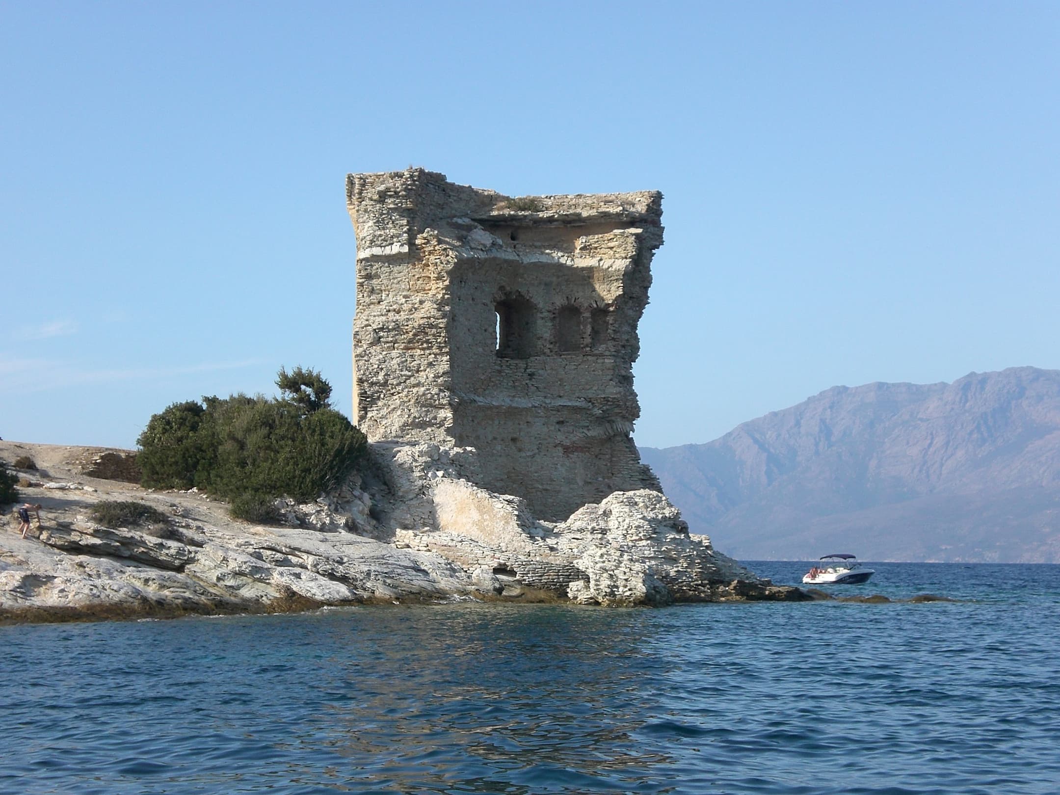The ruined Tour de la Mortella on the coast near Saint-Florent